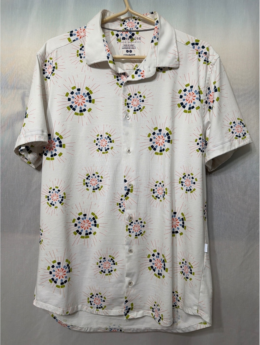 Stone Rose Hi-Tech Dresswear Short Sleeve Button Up Shirt Men's XL